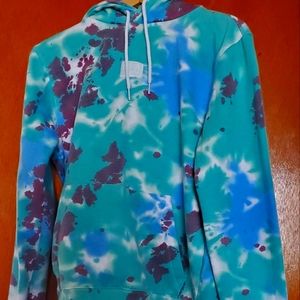 Hooded Aeropostle Sweatshirt, Turquoise Tye-dye, Adult Small
